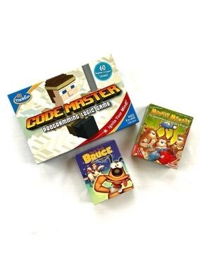 Kids Educational Game Bundle ThinkFun Code Master Duck Duck Bruce Monkey Memory
